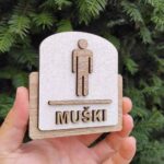 Oznaka za vrata toalet wc 3D LUX Bela - Slika 2