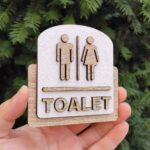 Oznaka za vrata toalet wc 3D LUX Bela - Slika 6