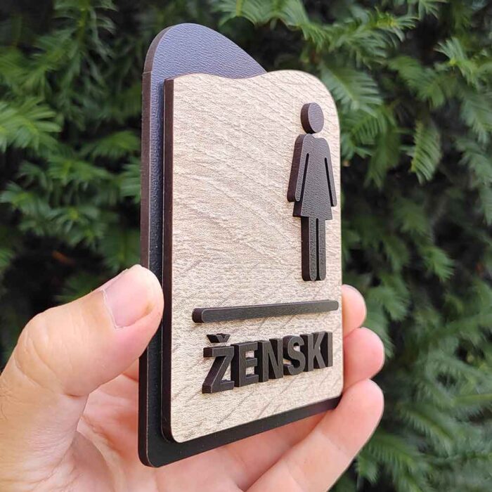 Oznaka-za-vrata-toalet-wc-3D-LUX-Crna-ZENSKI-2