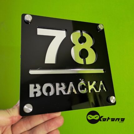 Kućni broj srebrni klirit