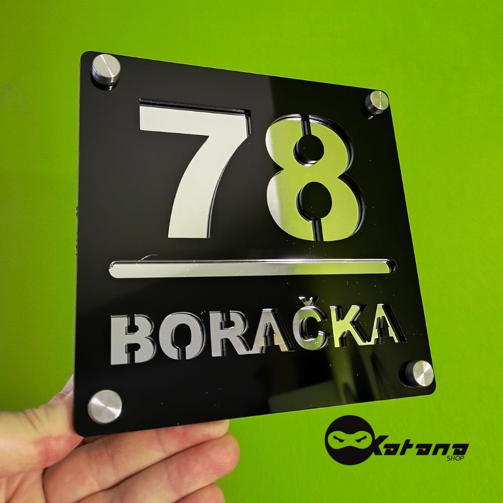 Kućni broj srebrni klirit