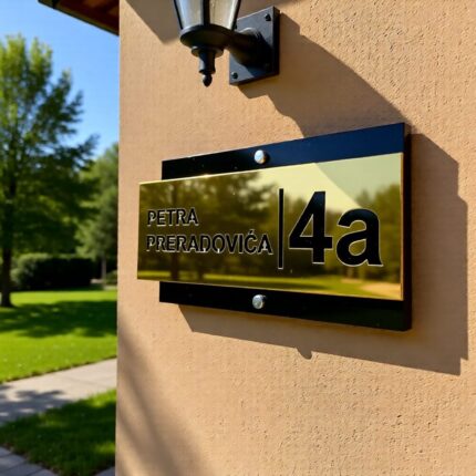 Kućni brojevi luksuznog izgleda od pleksiglasa ZLATNI
