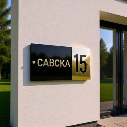 Brojevi za kucu luksuznog izgleda od pleksiglasa ZLATNI