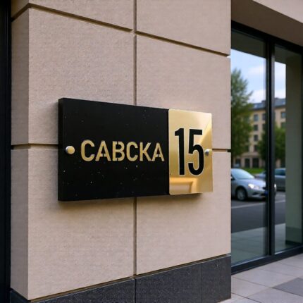 Brojevi za kucu luksuznog izgleda od pleksiglasa ZLATNI